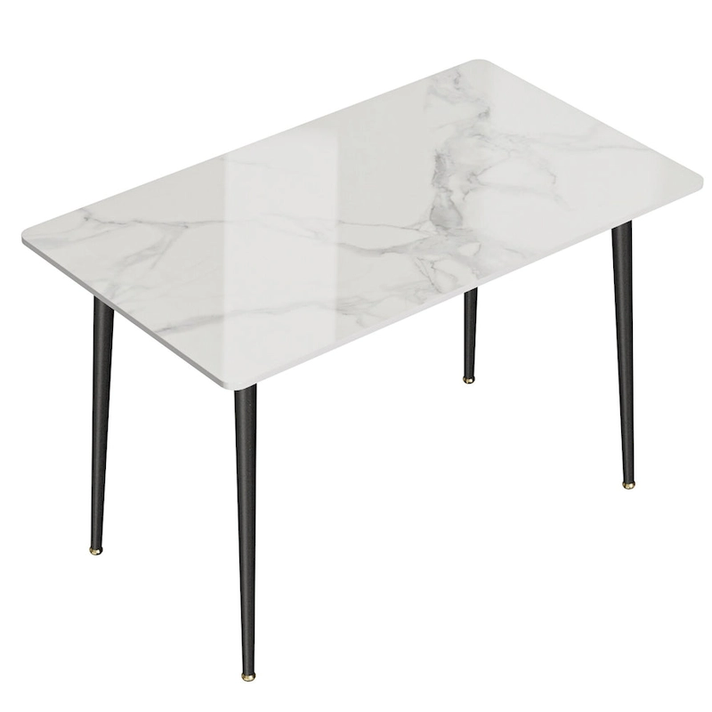 Modern Dining Table with Metal Frame Sintered Stone Top Kitchen Table