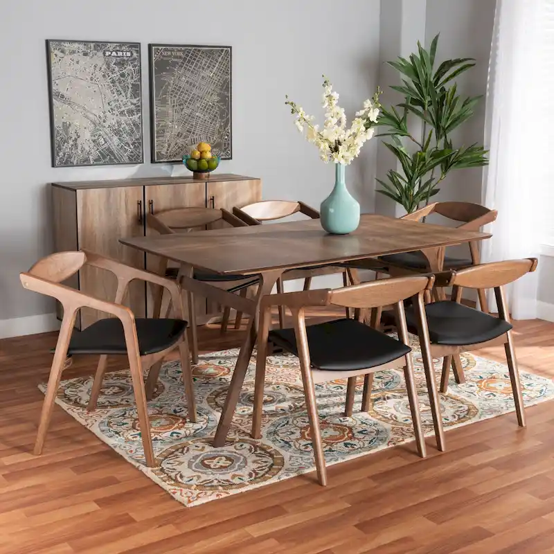 Harland Mid-Century Modern 7-Piece Dining Set
