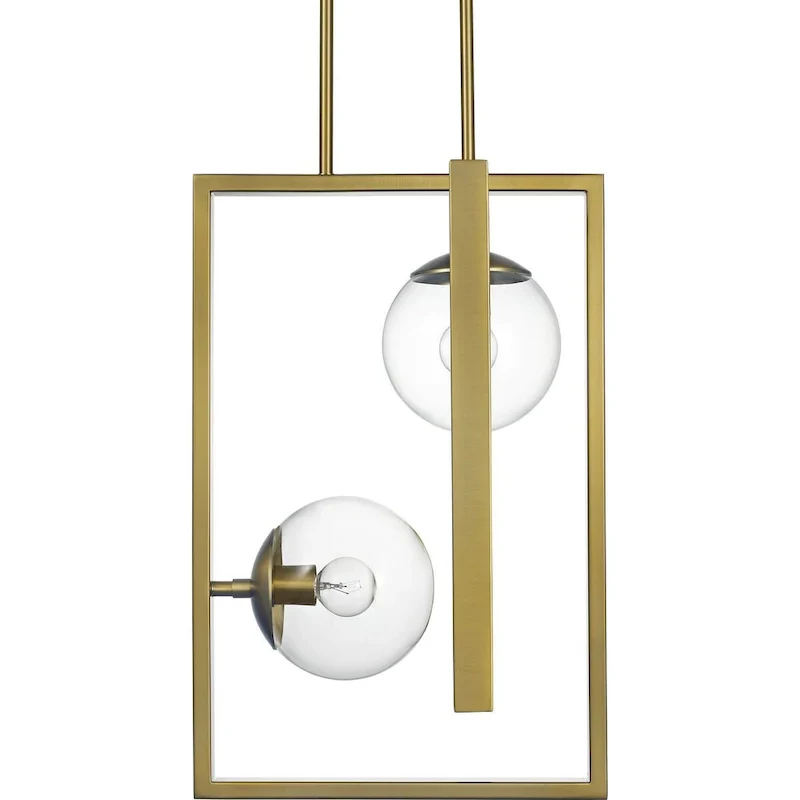 Atwell Collection Brushed Bronze Two-Light Pendant - 23.620  x 16.340  x 16.340