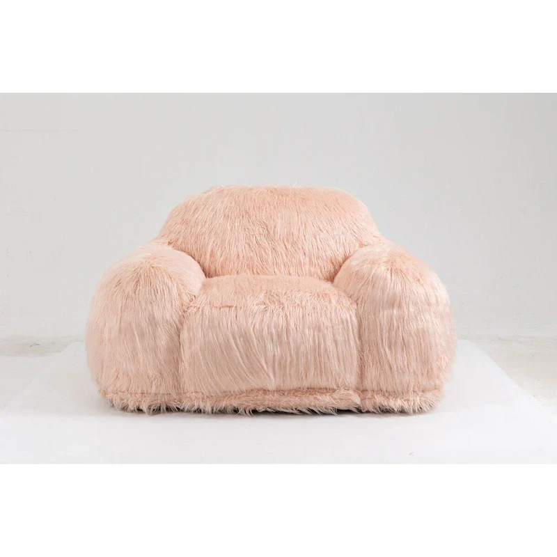 Bean bag chair lazy long hair sofa adult, teen high density foam filled modern focus chair