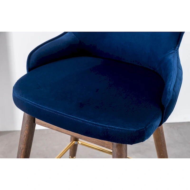 Roundhill Furniture Leland Fabric Upholstered Wingback Bar Stools (Set of 2)