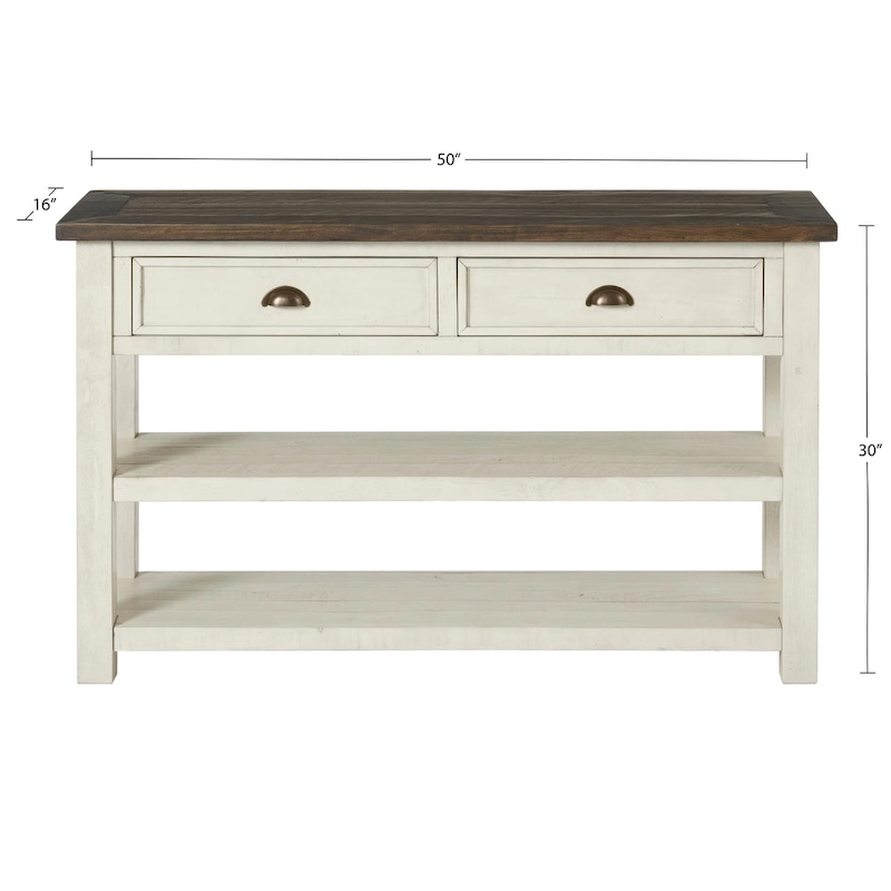 The Gray Barn Downington Solid Wood 2-Drawer Sofa Console Table