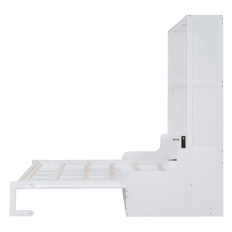 White Modern Queen Murphy Bed with Cushion