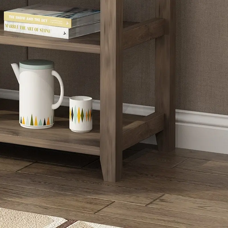 Console Table, Washed Brown/Beige, 4 Drawers & 2 Shelves, MDF, 47