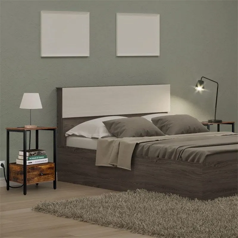 Side Table with Charging Station - 11.8D x 15.7W x 23.6H