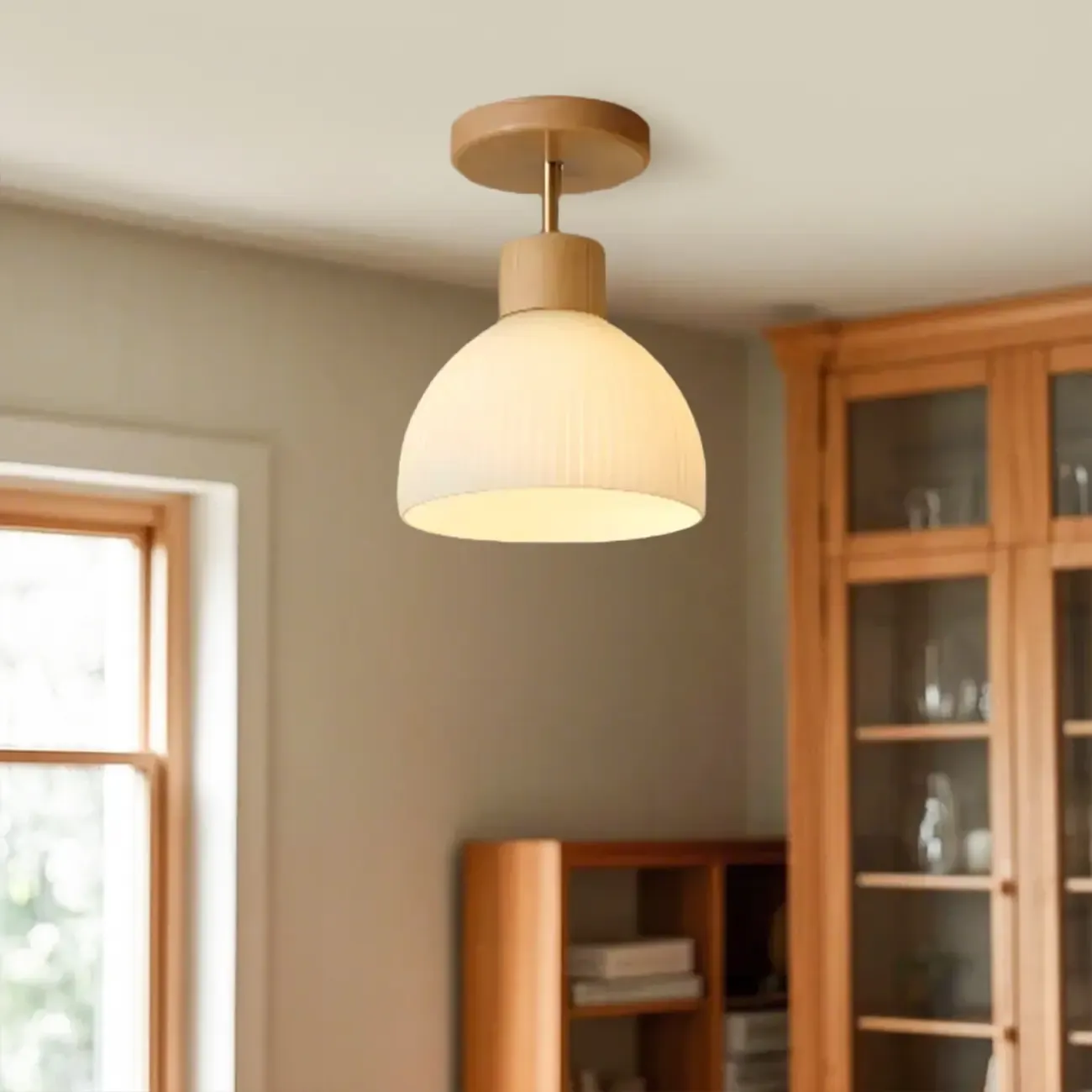 Modern Bowl LED Semi Flush Ceiling Light for Living Space