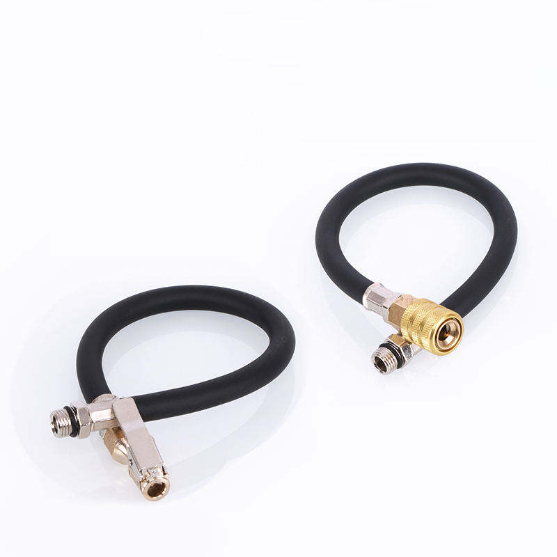 SEAPENG High Quality OEM Brass Heavy Duty Tire Chuck Lock-on Car Air Chuck with Hose Barb Tire Repair Tools for cars, trucks, RVs and garages