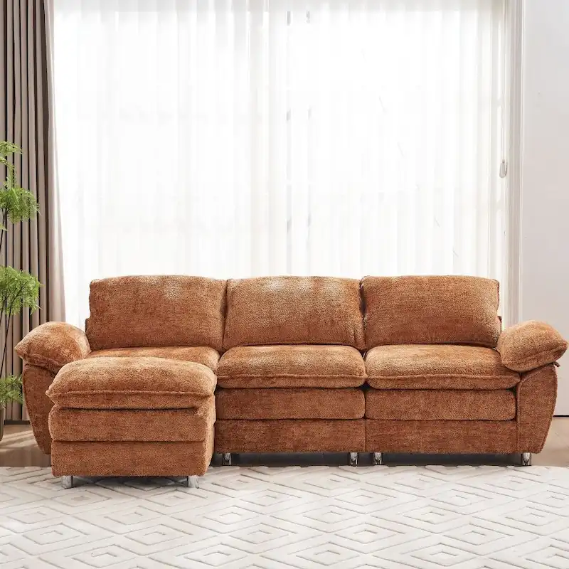 Modern Deep 3-Seat Sofa Couch
