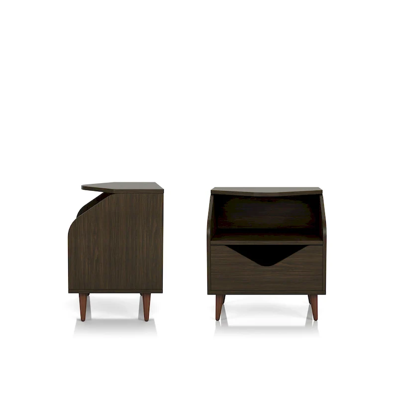 Mid-century Modern 20-inch 1-Shelf and 1-Drawer End Table
