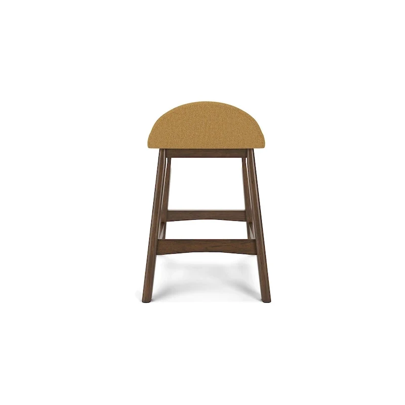 Counter Height Bar Stool, Set of 2, Mid-Century, Polyester, Foam Cushion, Hardwood Frame, Seats 2, Charcoal/Teal/Grey/Yellow