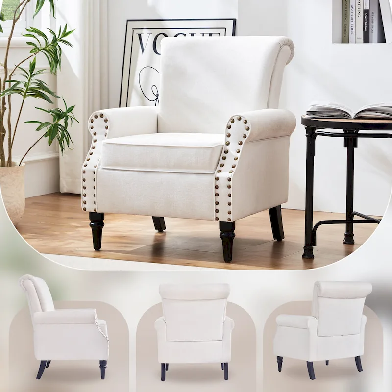 Classic Upholstered Accent Chair Set of 2