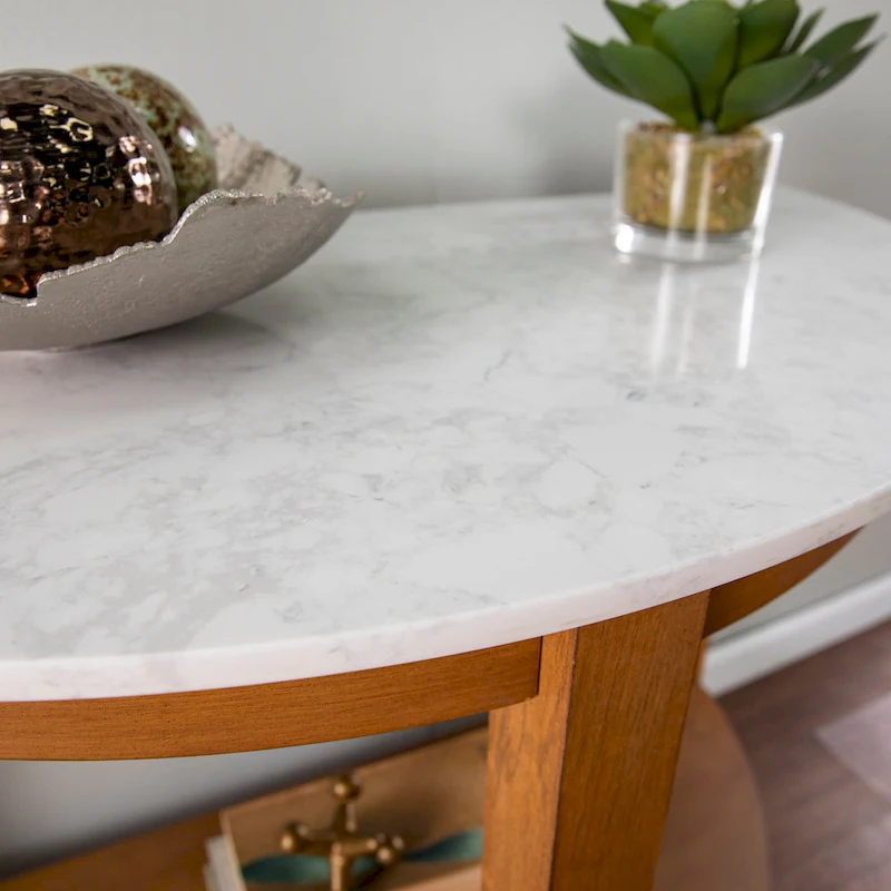 SEI Furniture Carmona Natural Wood Two Tier Console Table