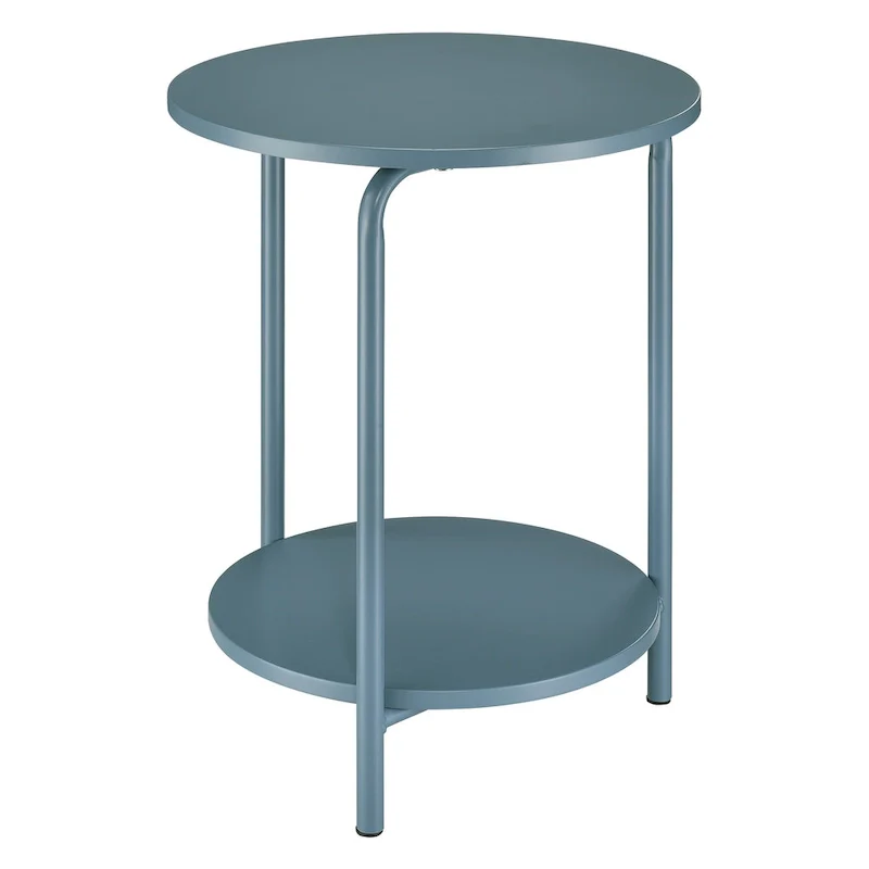 OS Home and Office Furniture Elgin Metal Accent Table in Bluestone