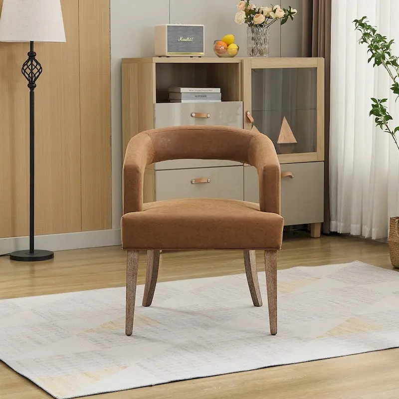 25.79 Wide Modern Barrel Open Back Upholstered Accent Chair