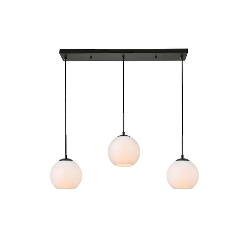 3-Light 36 inch Pendant with Frosted White Glass
