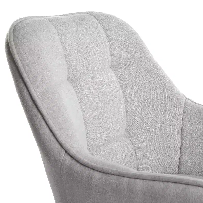 Accent Armchair Fabric Upholstered, Modern Leisure Vanity Chair with Padded Backrest and Seating Cushion, Swivel Armchair Side Chair, Grey