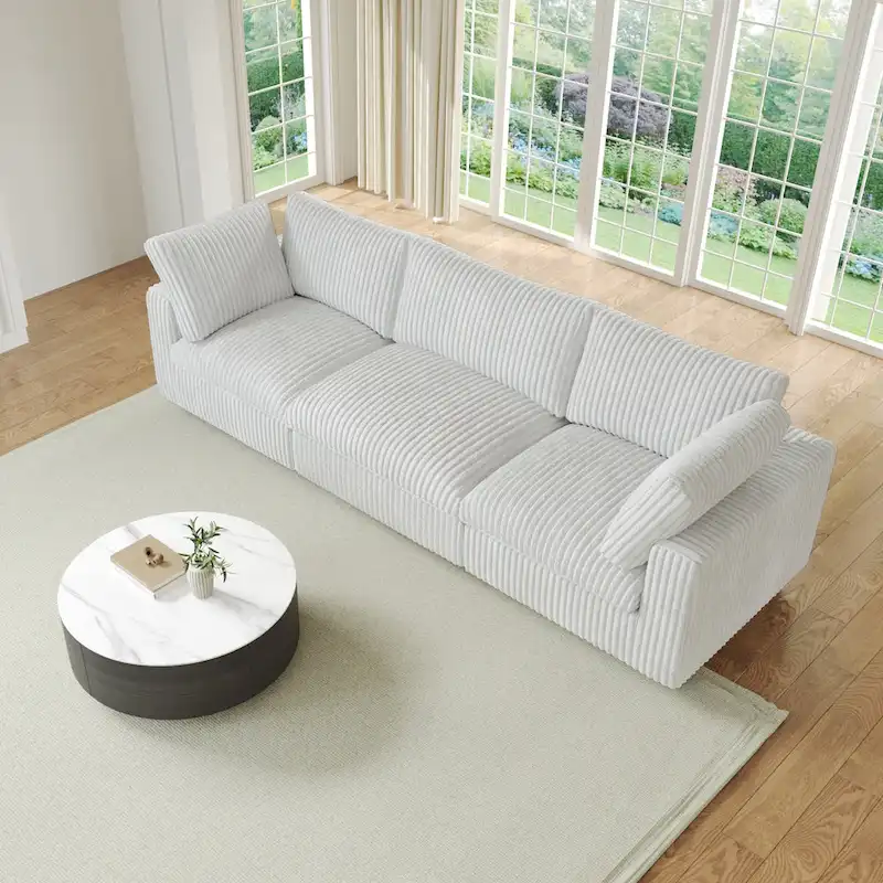 Soft Plush Modular Sectional Sofa Modern Upholstered Living Room Couch