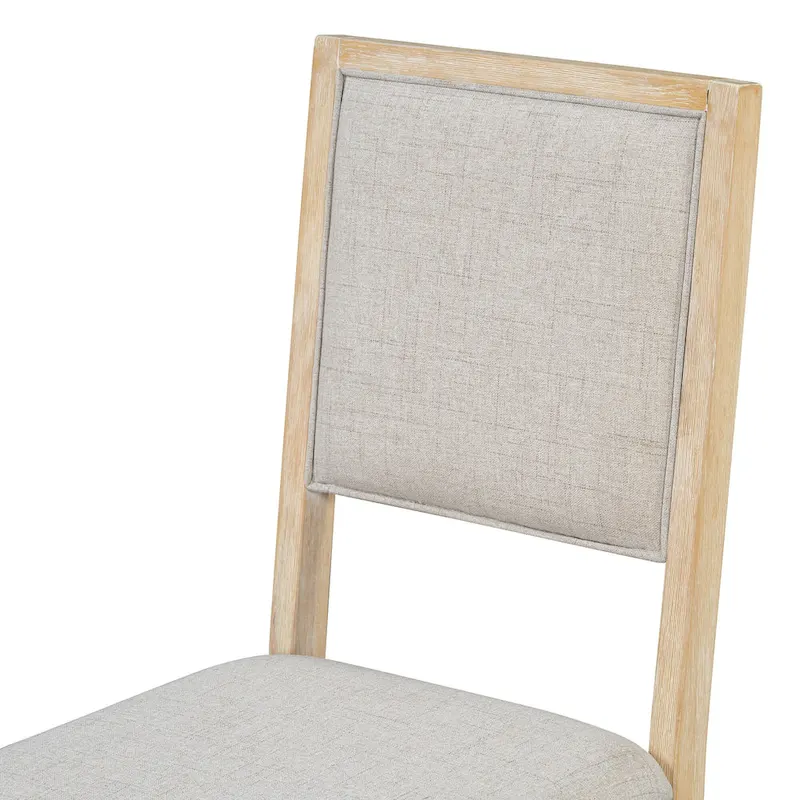 6 Piece Dining Table Chair Set, Wooden Kitchen Furniture Set with Acacia Wood Rectangular Table, 4 Chairs and 1 Bench