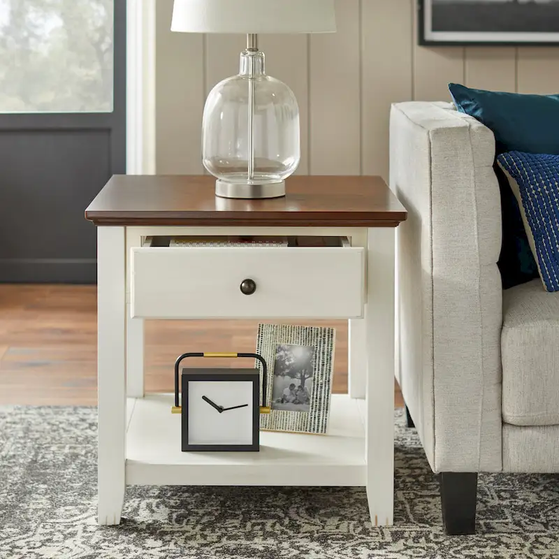 Simple Living Charleston End Table - 24  H x 23.75  W x 23.75  D
