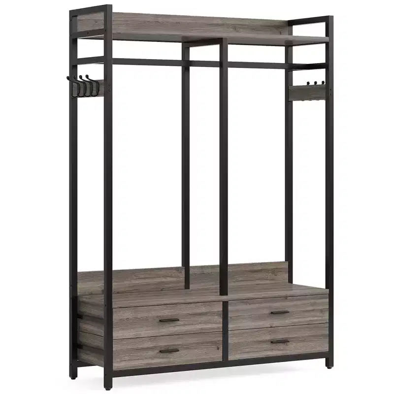 Freestanding Closet Organizer with 4 Drawers