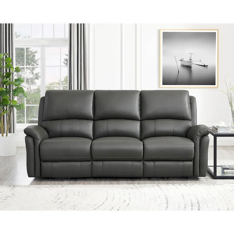 Hydeline Erindale Zero Gravity Power Recline and Headrest Top Grain Leather Sofa