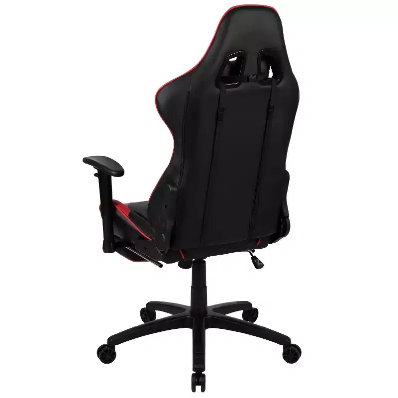 Flash Furniture X30 Gaming Chair Racing Office Ergonomic Computer Chair with Fully Reclining Back and Slide-Out Footrest in Red LeatherSoft