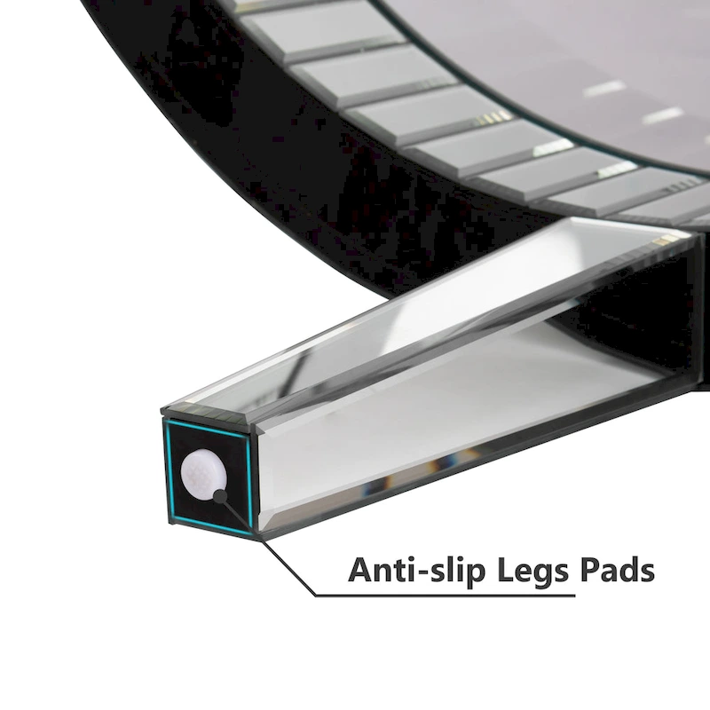 Round Glass Top Coffee Table with Crystal Inlay