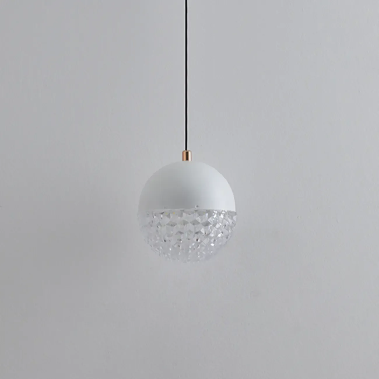 Modern Rose Gold Clear Globe Liftable Pendant Light