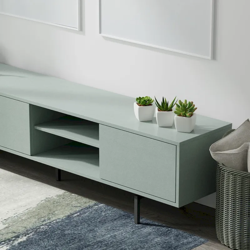 Glenwillow Home Atlas 78  x 20  Lowboy Mid-Century Modern TV Stand Console