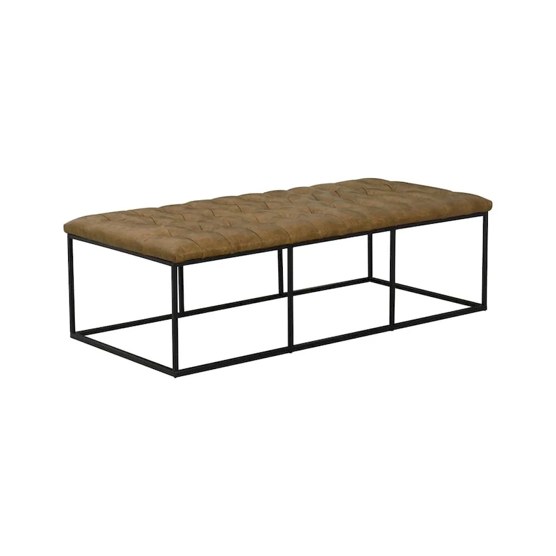 Light Brown Tufted Footstool