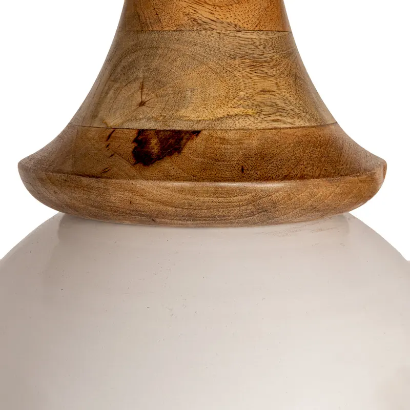 Round Mango Wood and Metal Pedestal Table,