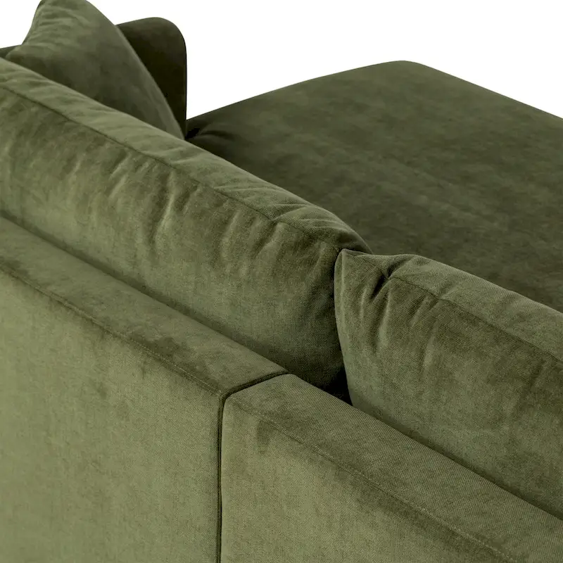 Poly & Bark Lucerne Sectional with Extra-Wide Chaise in Distressed Green Velvet