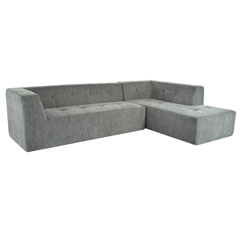 112.2 Chenille Modular L-Shaped Sofa Bed with Free Combination Design and No-Assembly Required