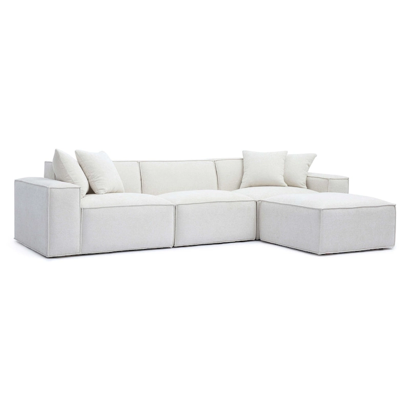 Mindy Chenille Basketweave Modular Sectional - 115.3W x 70D x 28.2H
