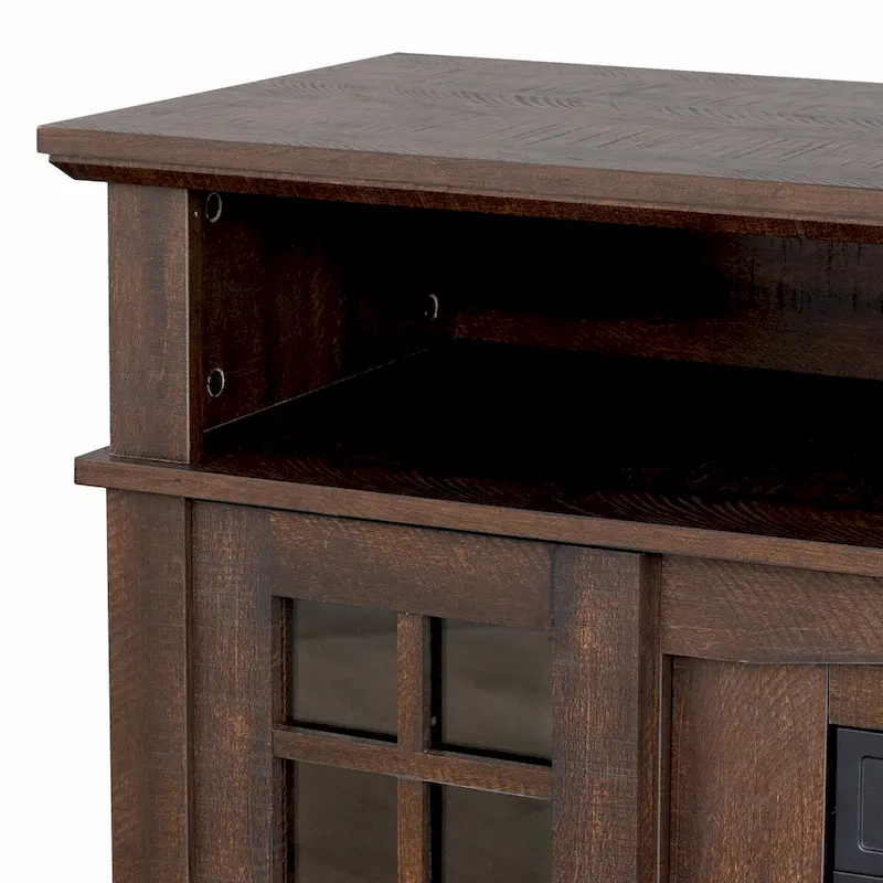 TV stand with electronic fireplace and remote control