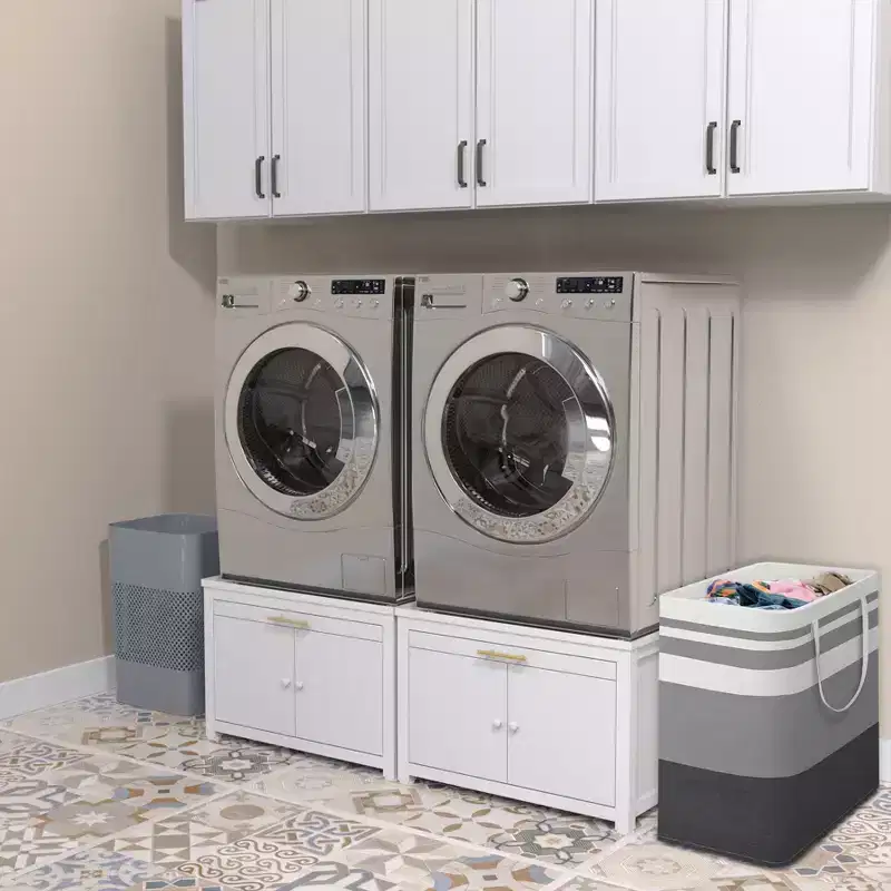 Black / White Heavy-Duty Metal Washer & Dryer Pedestal Stand – Single Unit, Anti-Vibration