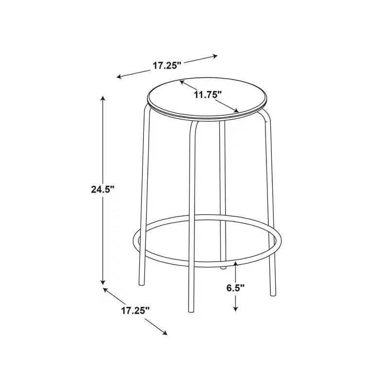 Set of 2 24" Wood and Metal Base Backless Counter Height Barstool Stool with Footrest Natural - Room Essentials™