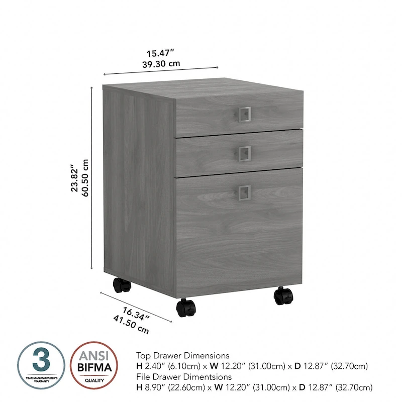 Echo 3 Drawer Mobile File Cabinet by Bush Business Furniture