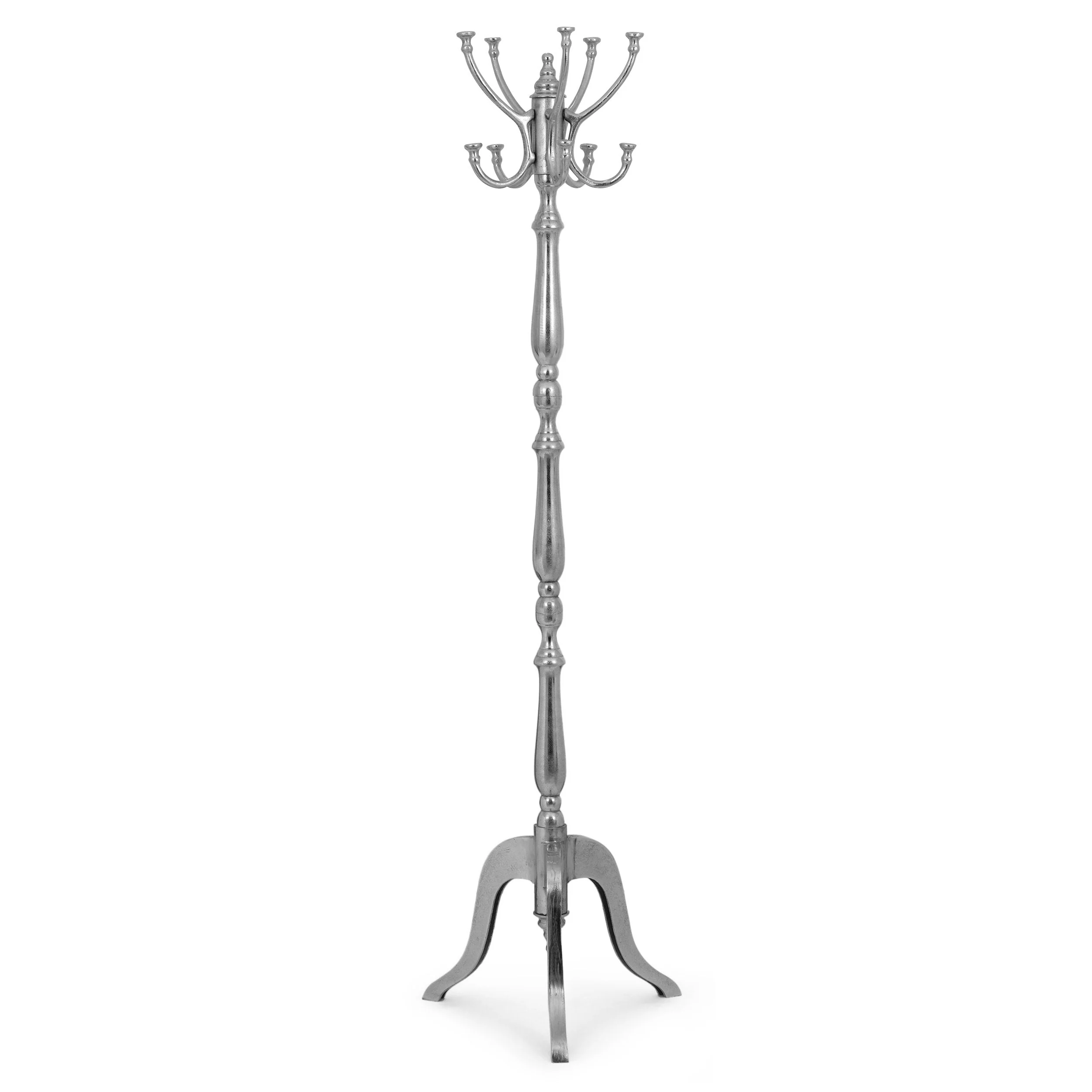 Handcrafted Aluminum Coat Rack, Raw Nickel - NH474413