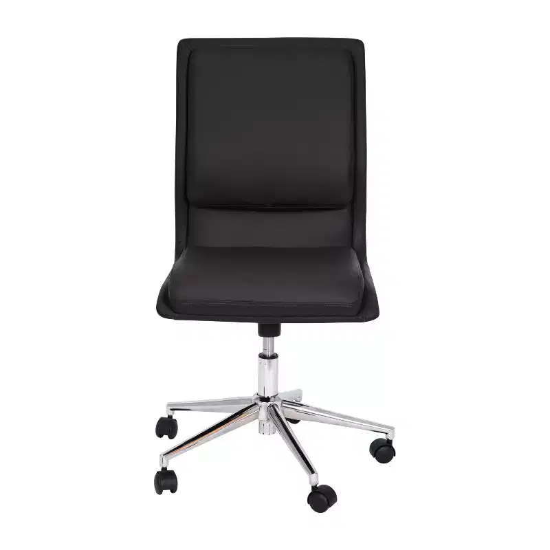 Emma and Oliver Modern Faux Leather Upholstered Mid-Back Home Office Chair with 5 Star Base and Pneumatic Seat Height Adjustment