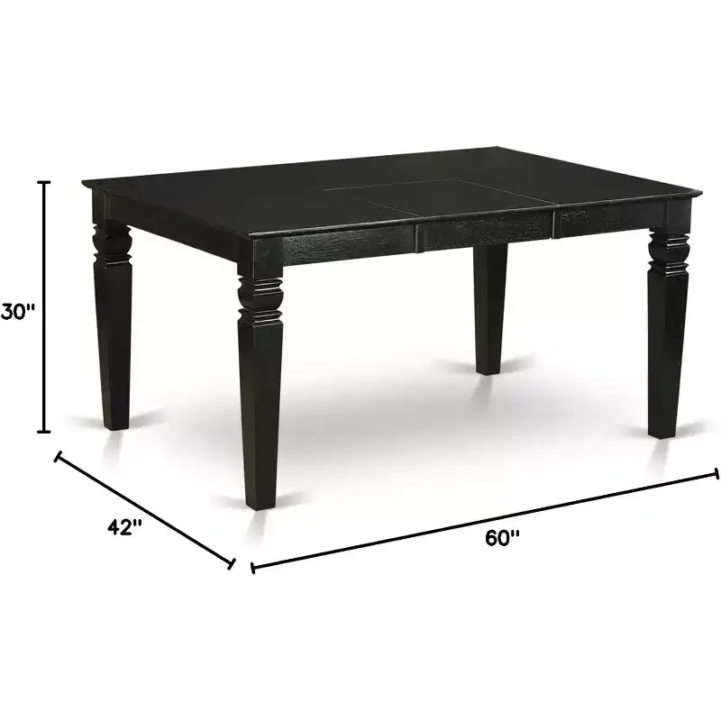 HomeStock on Rectangular Dining Table with 18 in butterfly Leaf