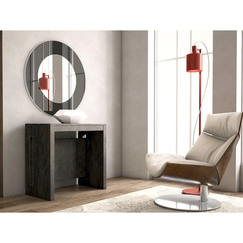 ERIKA Modern Extendable Console Table Dining Table - 31.5  W x 17.5  D x 30  H ( Ext: 17.5  - 73  W )