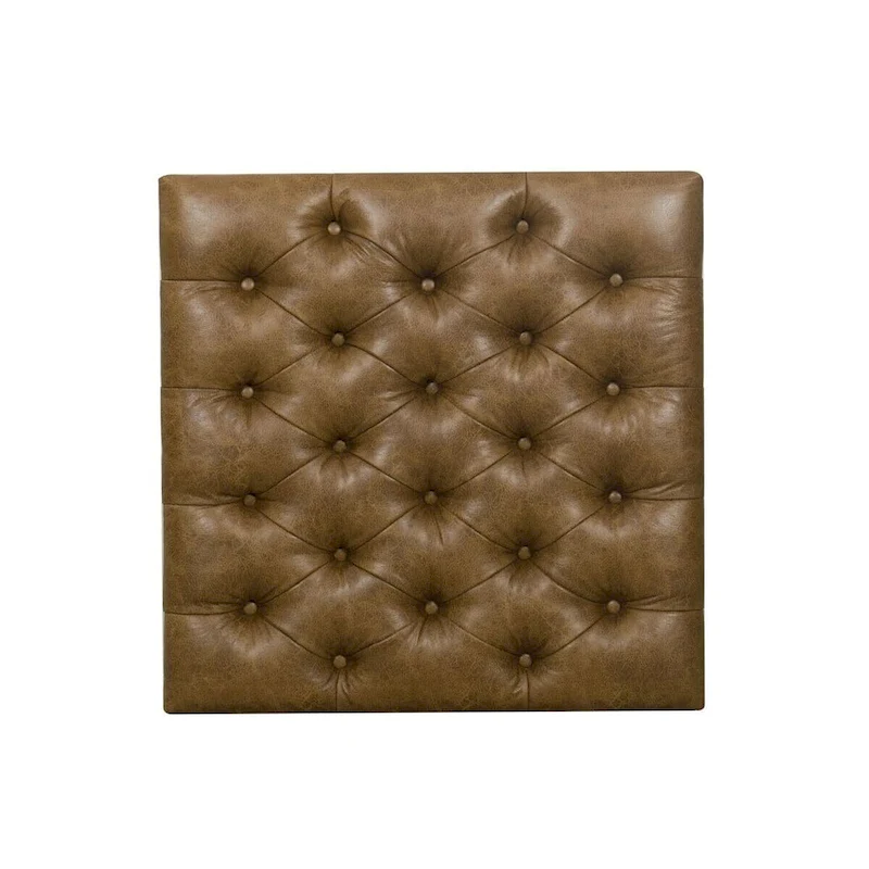 HomePop Draper Square Button-tufted upholstered top Cocktail Ottoman