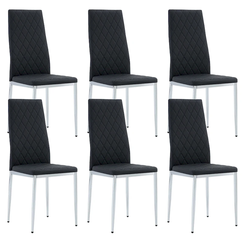 Dining chair, black chair and 6-piece set of
