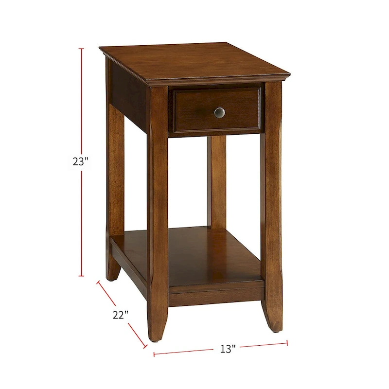 Wooden Side Table with 1 Drawer