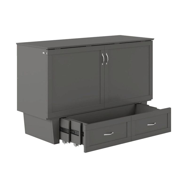 Monroe Queen Murphy Bed Chest with Mattress and Built-In Charger