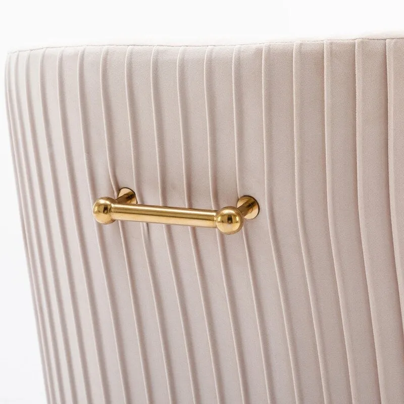 Mid Century Velvet Accent Dining Chair Set of 2 with Rear Handle