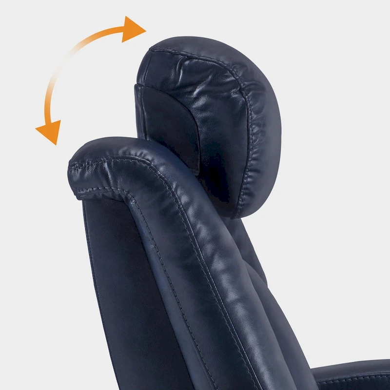 MCombo Power Recliner Chair, Home Theater Seating with Adjustable Headrest and Tray Table, Breathable Leather HTS422