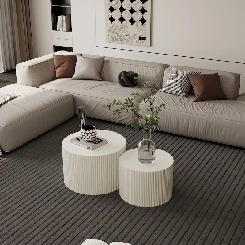 Wave Stripe Nesting Coffee Table Set