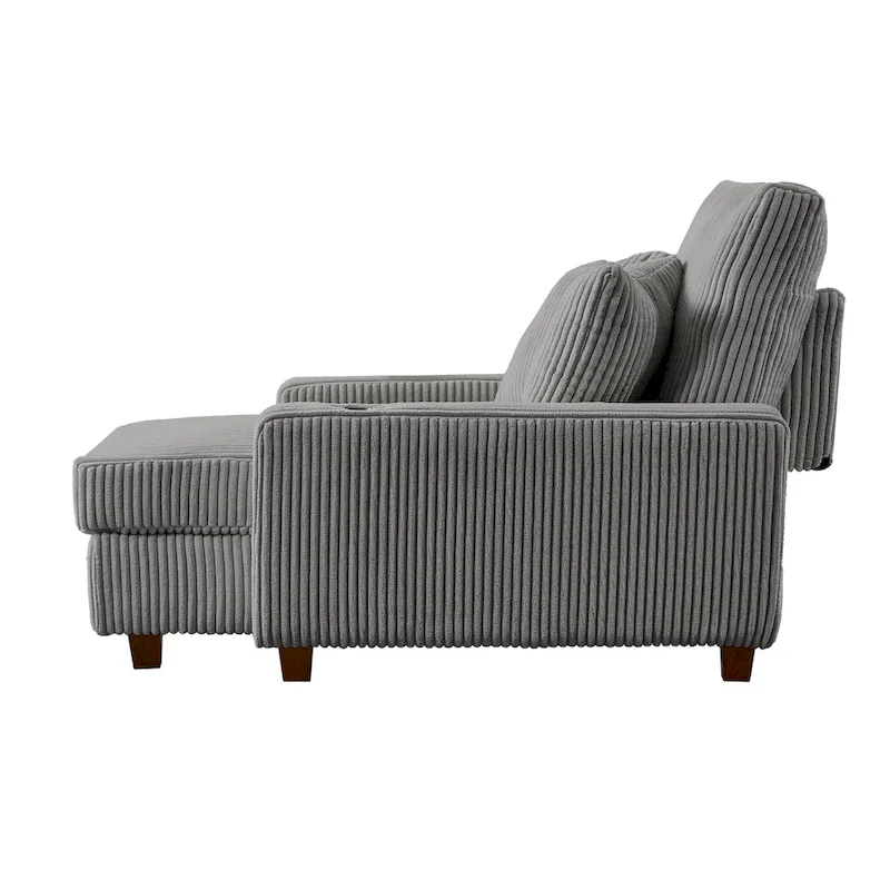 Upholstered Chaise Lounge with Adjustable Backrest Lounge Chair